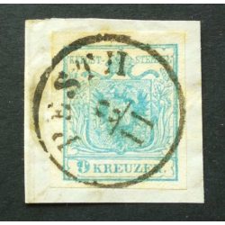 Magyarország 1850 Könyvnyomat 9 Kr. PESTH kivágáson H