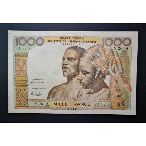 Nyugat-Afrikai Államok, Elefántcsontpart 1000 Francs 1961 VF