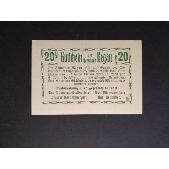 Austria 20 Heller 1920 Unc Regau