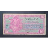 USA 10 Cents 1954 military payment certificate F-