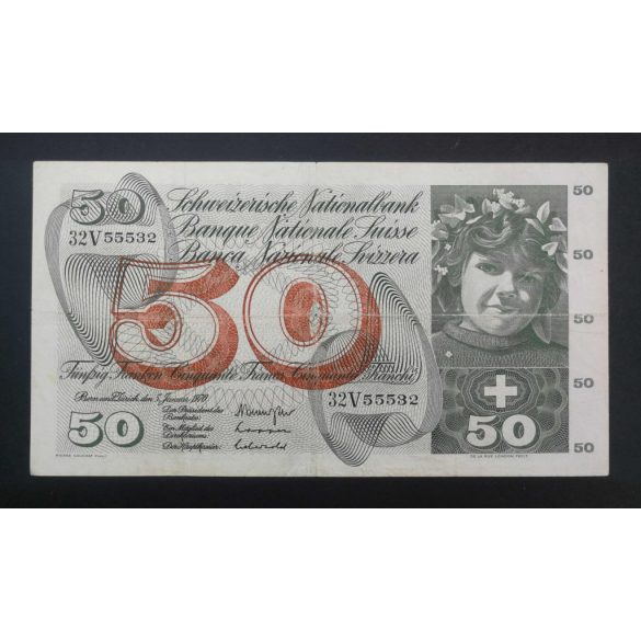 Switzerland 50 Francs 1970 F+