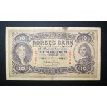 Norway 10 Kroner 1942 F