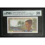 Comoros 1000 Francs 1984 aUNC - PMG 58 certified banknote