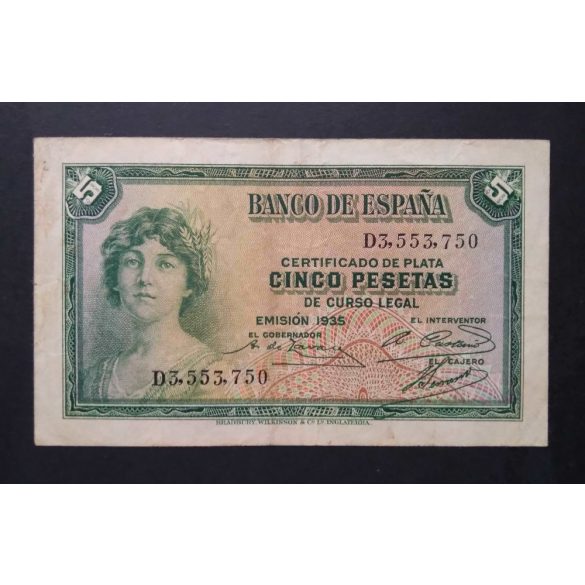 Spain 5 Pesetas 1935 VF