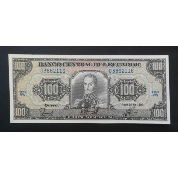 Ecuador 100 Sucres 1990 Unc 