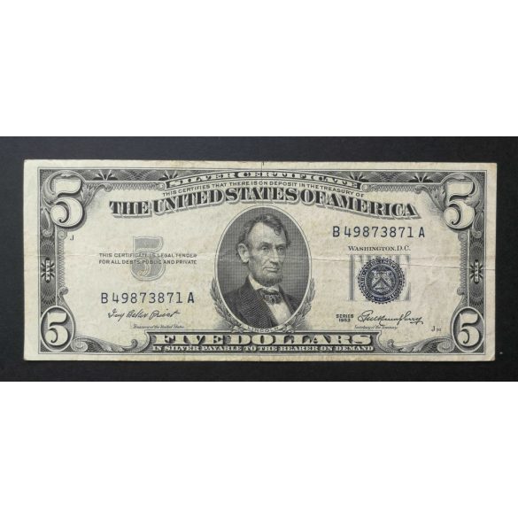 USA 5 Dollars Silver Certificate 1953 F