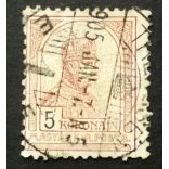Hungary 1900 TURUL 5 K. perf. 12 : 11 3/4 TR(ENC)SÉN used