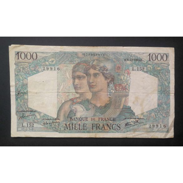 Franciaország 1000 Francs 1945 VG+