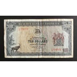 Rhodesia 10 Dollars 1975 F