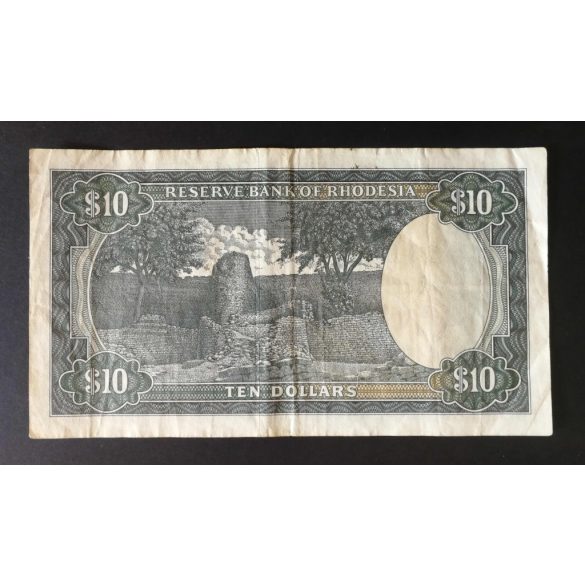 Rodézia 10 Dollars 1975 F