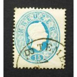 Magyarország 1861 Könyvnyomat 15 Kr. TEMES(VÁR) / B.(H.) E2.31 Gudlin 70 