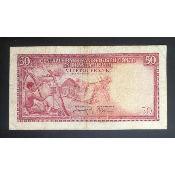 Belga Kongó 50 Francs 1959 F