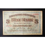 Germany 5 Mark KOWNO Poland, Lithuania, Latvia occupation 1918 F
