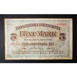   Germany 5 Mark KOWNO Poland, Lithuania, Latvia occupation 1918 F