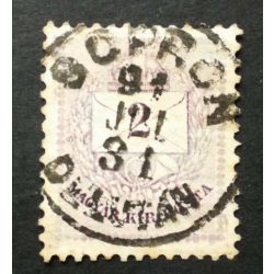   Hungary 1890 Letter, coloured cipher 2 Kr. perf 12:11 3/4 Sopron délután used