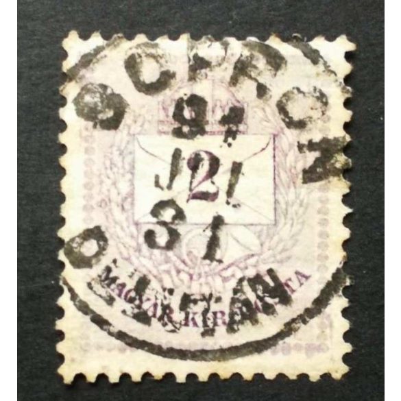 Hungary 1890 Letter, coloured cipher 2 Kr. perf 12:11 3/4 Sopron délután used