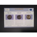 EU 2 Euro set of 3 Unc  France, Greece, Belgium 2011