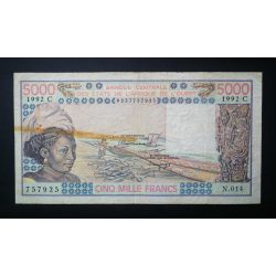 West African States, Burkina Faso 5000 Francs 1992 F