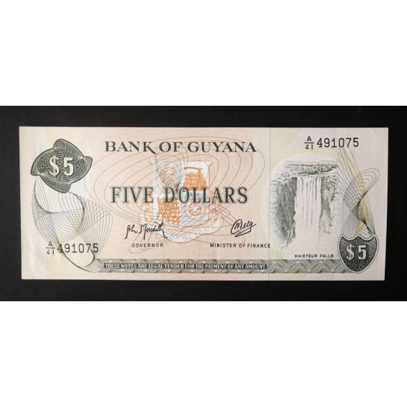 Guyana 5 Dollars 1992 UNC-