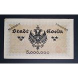 Germany 5 Million Mark Köln 1923 VF-