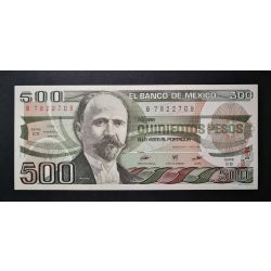 Mexikó 500 Pesos 1984 UNC barna és barna pecséttel