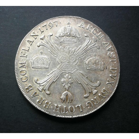 Magyarország I. Ferenc koronás Tallér 1797 B aXF/XF, ezüst  29,54 g