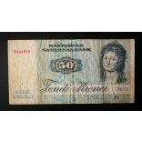 Denmark 50 Kroner 1972 F