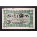 Germany 50 Mark Remscheid 1918 VF+