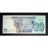 Zimbabwe 20 Dollars 2020 UNC
