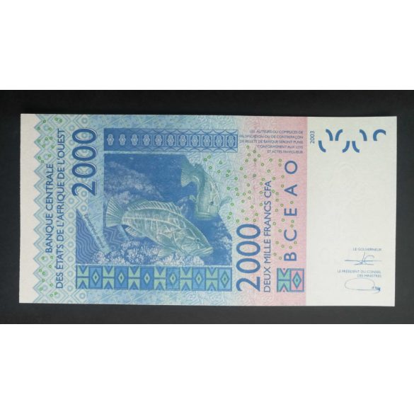 West African States Niger 2000 Francs 2003 UNC