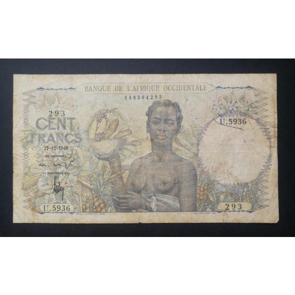 French West Africa 100 Francs 1948 F-