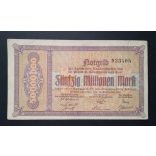 Germany 50 Million Mark Recklinghausen 1923 VF+ 