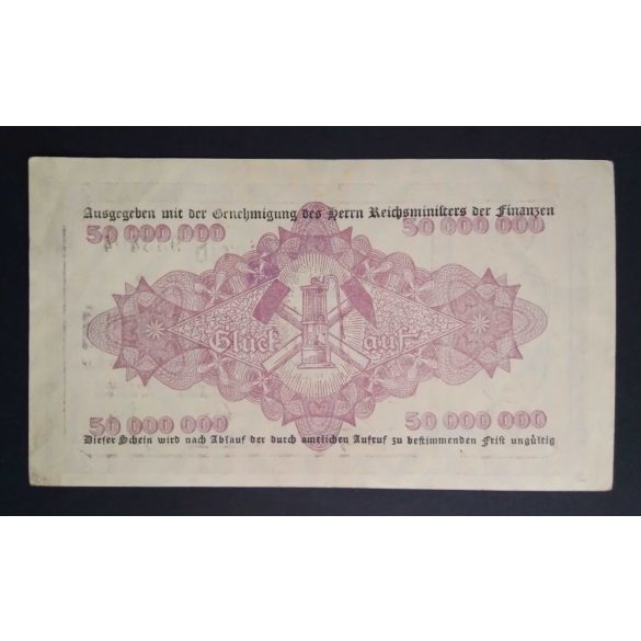 Germany 50 Million Mark Recklinghausen 1923 VF+ 