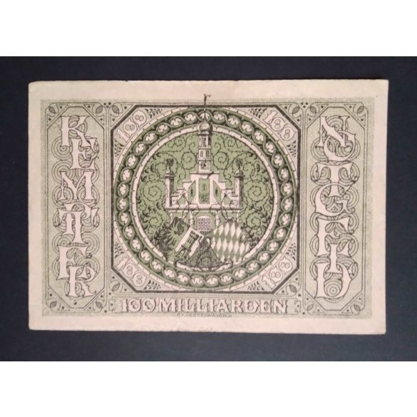 Germany 100 billion Mark Kempten 1923 VF+