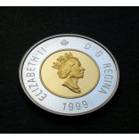 Canada 2 Dollars 1999 Silver+ gold plated PP, Commemorative coin