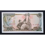 North Korea 50 Won 1978 UNC red serial number and seal, stamped