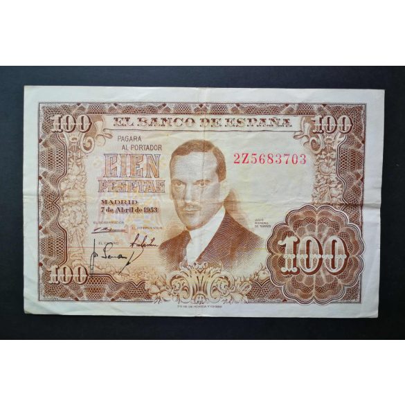 Spanyolország 100 Pesetas 1953 F+