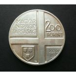 Hungary 200 Forints 1976 AUNC in memory of Mihály Munkácsy silver 28.2 g
