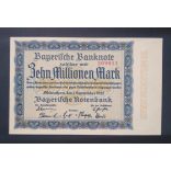 Germany München 10 Million Mark 1923 Aunc