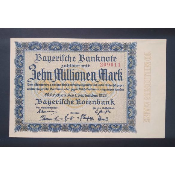 Germany München 10 Million Mark 1923 Aunc