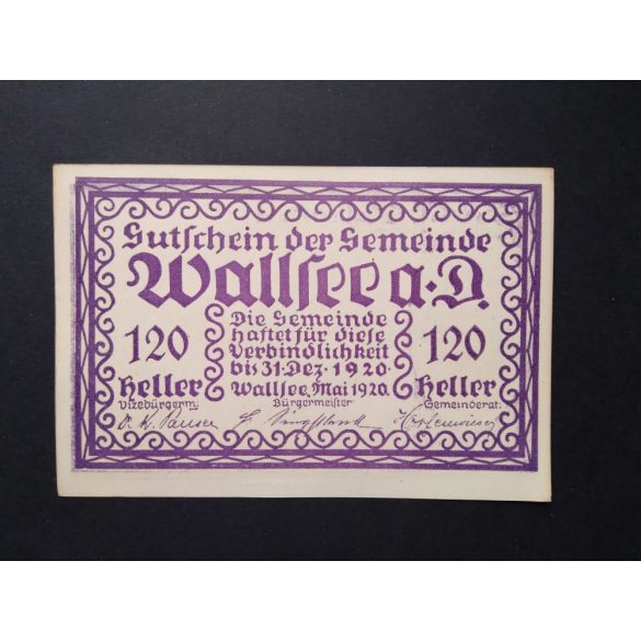 Austria 120 Heller 1920 Unc Wallsee 