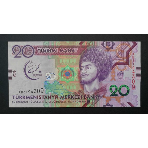 Türkmenisztán 20 Manat 2017 UNC