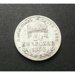 Magyarország 20 Krajczár 1869 KB ezüst 2,6 g 