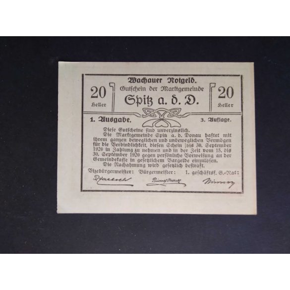 Austria 20 Heller 1920 Unc- Spitz an der Donau