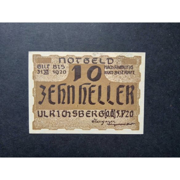 Austria 10 Heller 1920 Unc Ulrichsberg