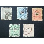 Hungary 1898 Letter, black cipher 5 pcs. perf. 12 : 11 3/4 used