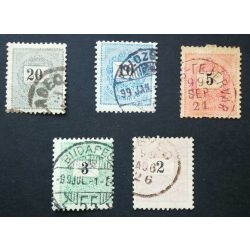   Hungary 1898 Letter, black cipher 5 pcs. perf. 12 : 11 3/4 used