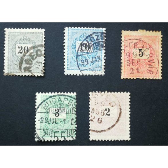 Hungary 1898 Letter, black cipher 5 pcs. perf. 12 : 11 3/4 used