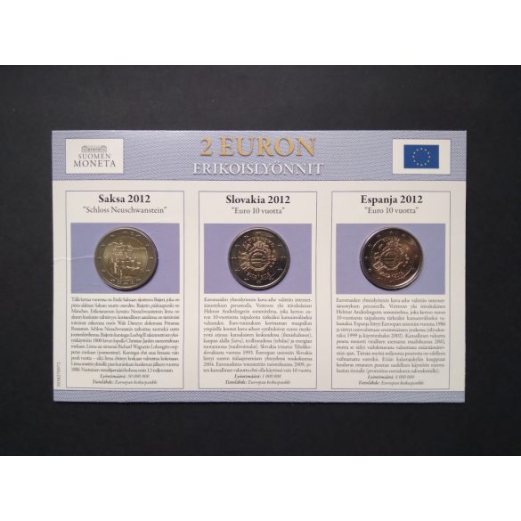 EU 2 Euro 3 db-os emlékérme szett Unc
