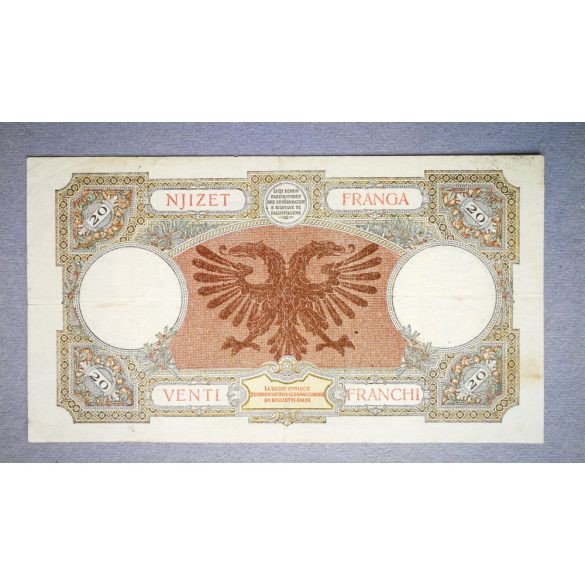 Albania 20 Franga 1939 VF-